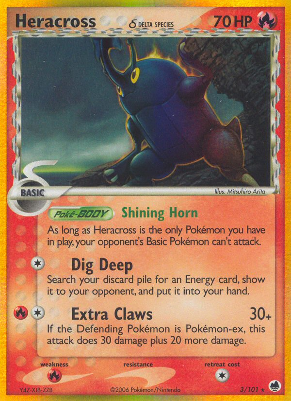EX Dragon Frontiers Holo Heracross #3/101